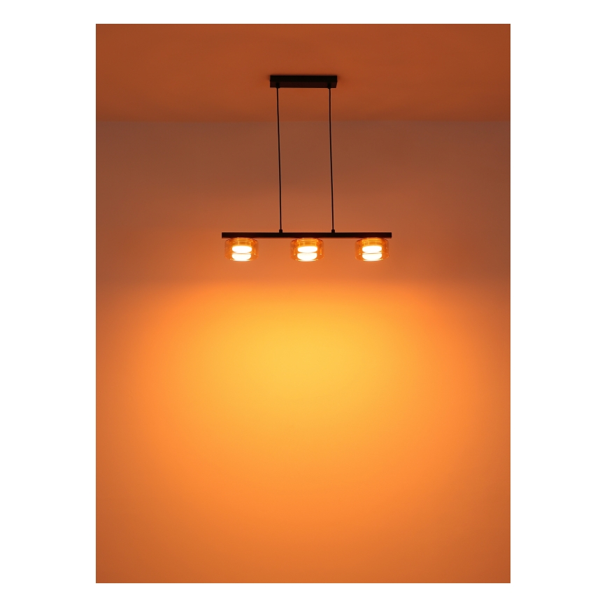 Globo - LED Пендел 3xGX53/6W/230V опушен/кафяв