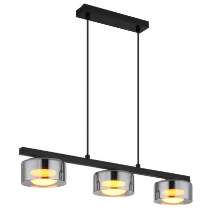 Globo - LED Пендел 3xGX53/6W/230V опушен/черен