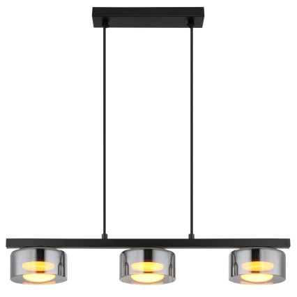 Globo - LED Пендел 3xGX53/6W/230V опушен/черен