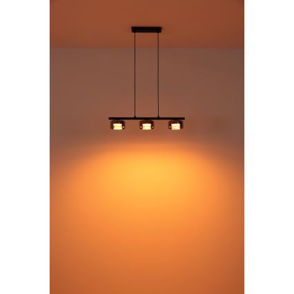 Globo - LED Пендел 3xGX53/6W/230V опушен/черен