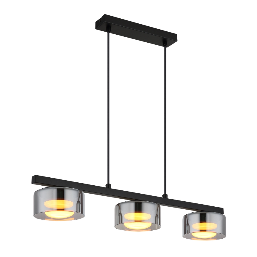Globo - LED Пендел 3xGX53/6W/230V опушен/черен