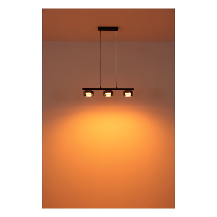 Globo - LED Пендел 3xGX53/6W/230V опушен/черен