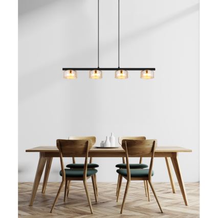 Globo - LED Пендел 4xGX53/6W/230V опушен/кафяв