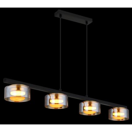 Globo - LED Пендел 4xGX53/6W/230V опушен/кафяв