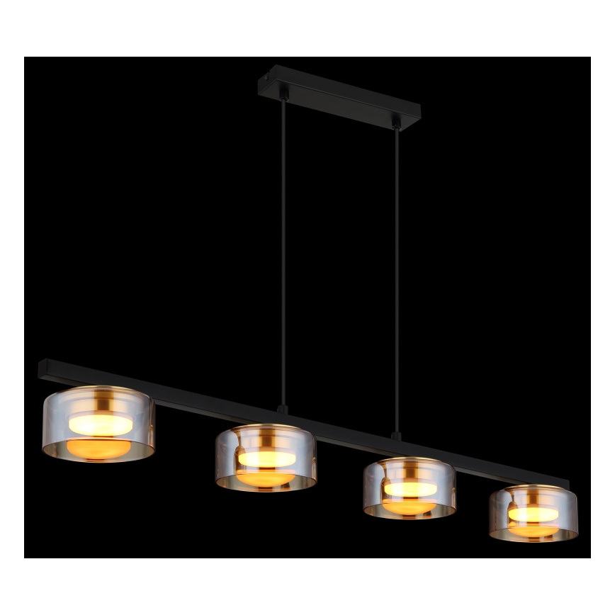 Globo - LED Пендел 4xGX53/6W/230V опушен/кафяв