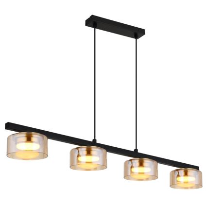 Globo - LED Пендел 4xGX53/6W/230V опушен/кафяв