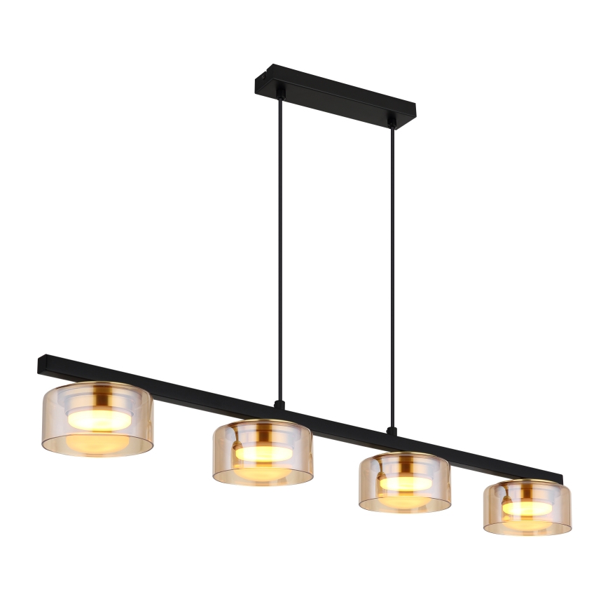 Globo - LED Пендел 4xGX53/6W/230V опушен/кафяв