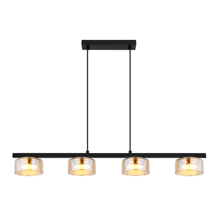 Globo - LED Пендел 4xGX53/6W/230V опушен/кафяв
