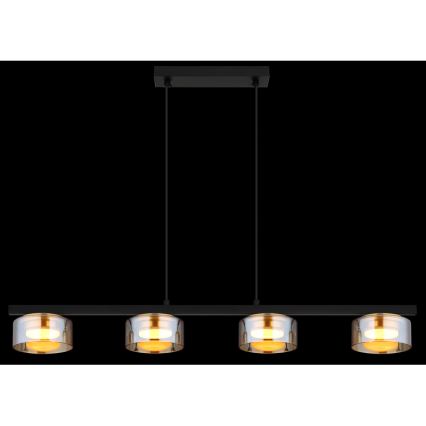 Globo - LED Пендел 4xGX53/6W/230V опушен/кафяв