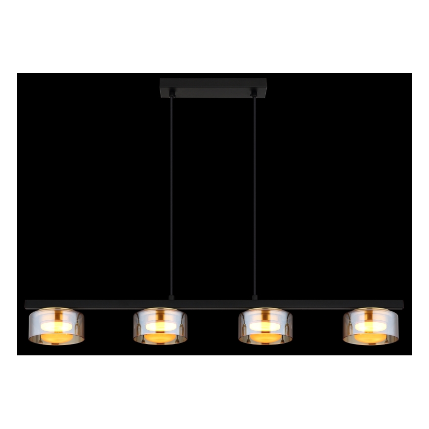 Globo - LED Пендел 4xGX53/6W/230V опушен/кафяв