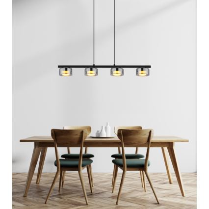 Globo - LED Пендел 4xGX53/6W/230V опушен/черен