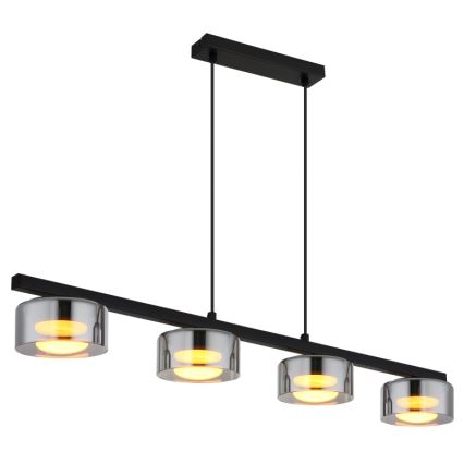 Globo - LED Пендел 4xGX53/6W/230V опушен/черен