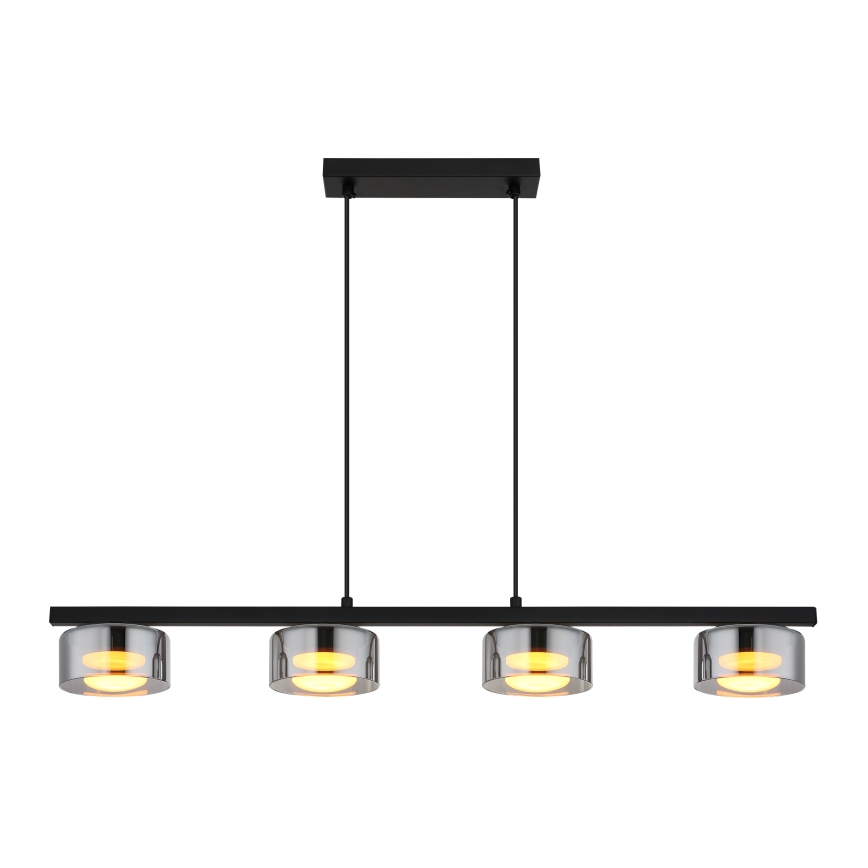 Globo - LED Пендел 4xGX53/6W/230V опушен/черен