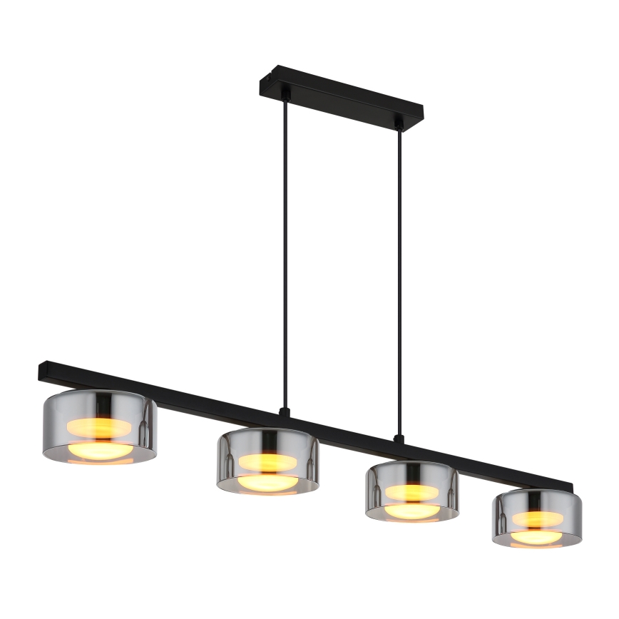 Globo - LED Пендел 4xGX53/6W/230V опушен/черен
