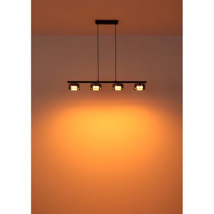 Globo - LED Пендел 4xGX53/6W/230V опушен/черен