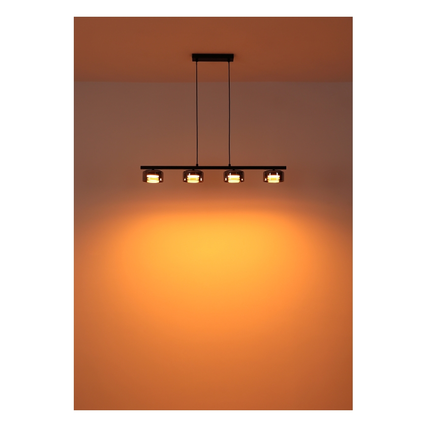 Globo - LED Пендел 4xGX53/6W/230V опушен/черен