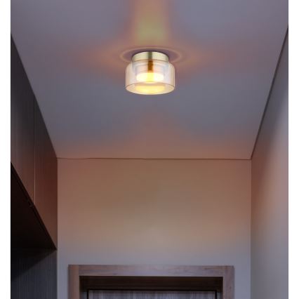 Globo - LED Плафониера 1xGX53/6W/230V Ø 13 см опушен/кафяв