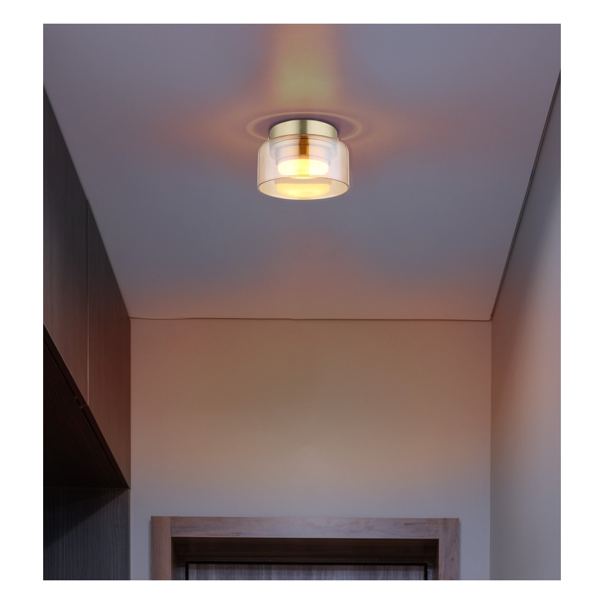 Globo - LED Плафониера 1xGX53/6W/230V Ø 13 см опушен/кафяв