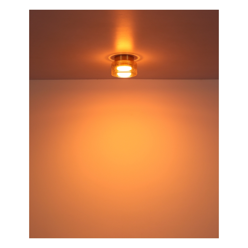 Globo - LED Плафониера 1xGX53/6W/230V Ø 13 см опушен/кафяв