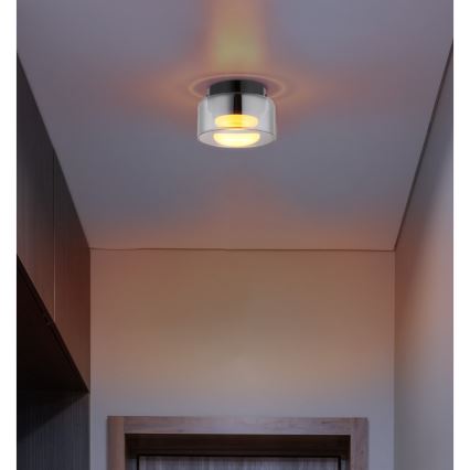 Globo - LED Плафониера 1xGX53/6W/230V Ø 13 см опушен/черен