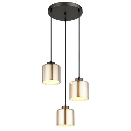 Globo - Пендел 3xE27/60W/230V лъскав хром Ø 33 см