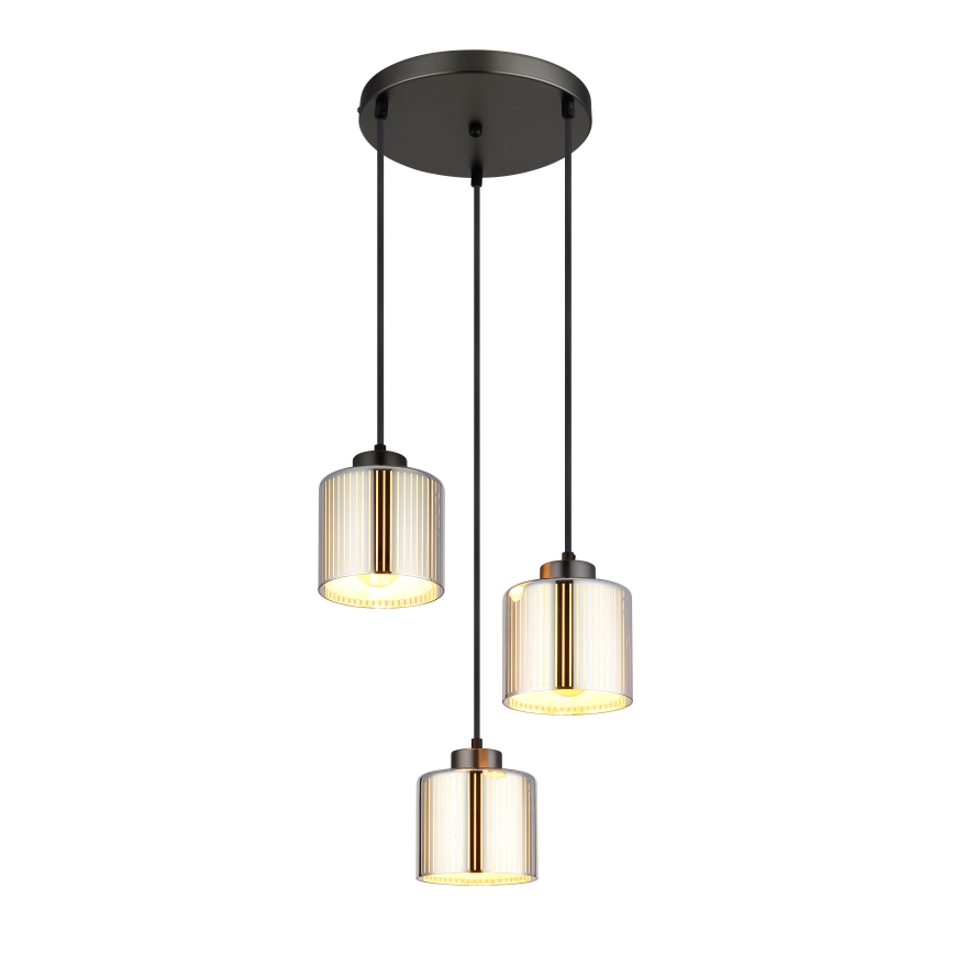 Globo - Пендел 3xE27/60W/230V лъскав хром Ø 33 см