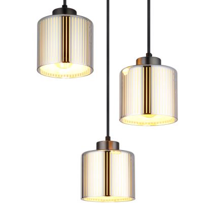 Globo - Пендел 3xE27/60W/230V лъскав хром Ø 33 см