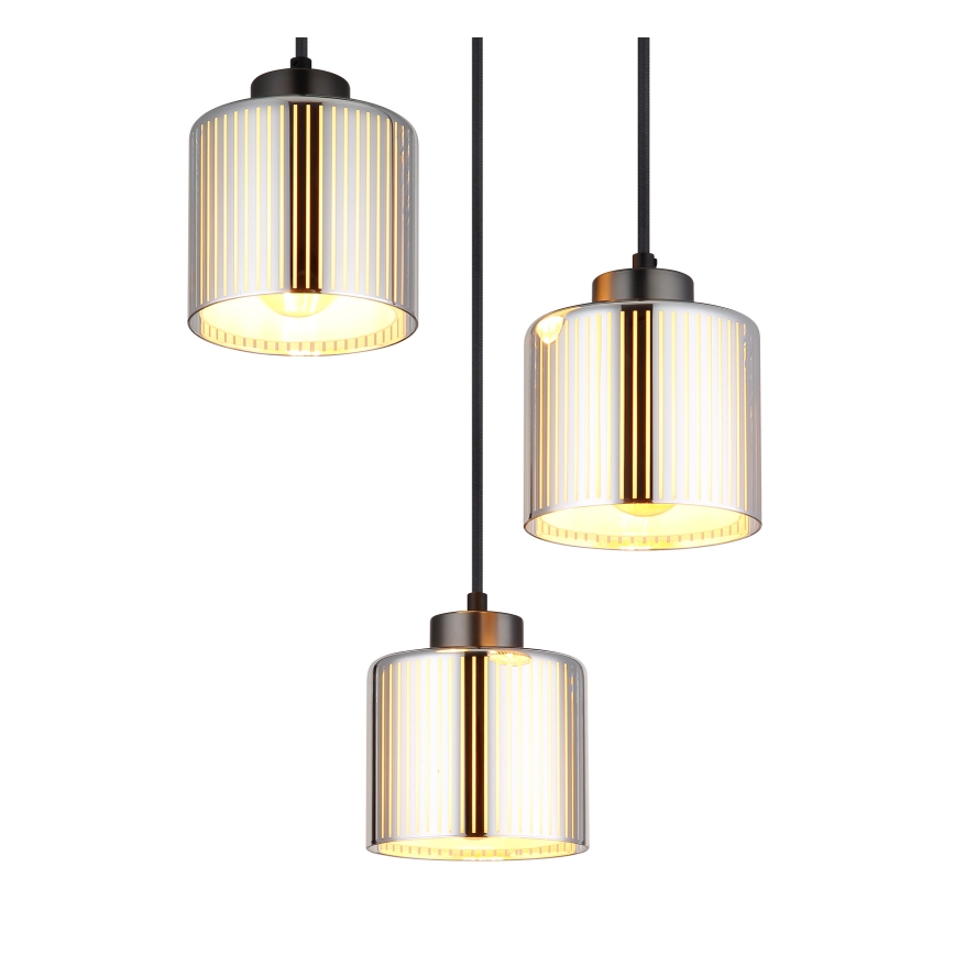 Globo - Пендел 3xE27/60W/230V лъскав хром Ø 33 см