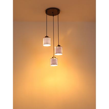 Globo - Пендел 3xE27/60W/230V лъскав хром Ø 33 см