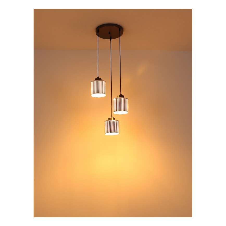 Globo - Пендел 3xE27/60W/230V лъскав хром Ø 33 см