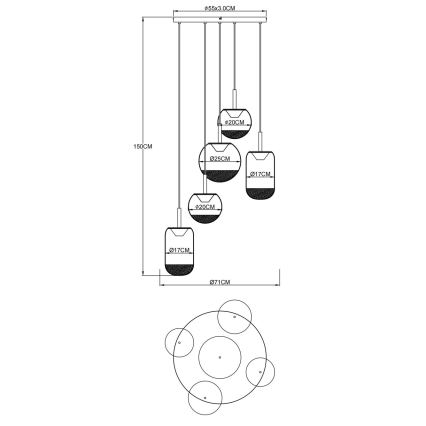 Globo - LED люстра на кабел LED/35W/230V