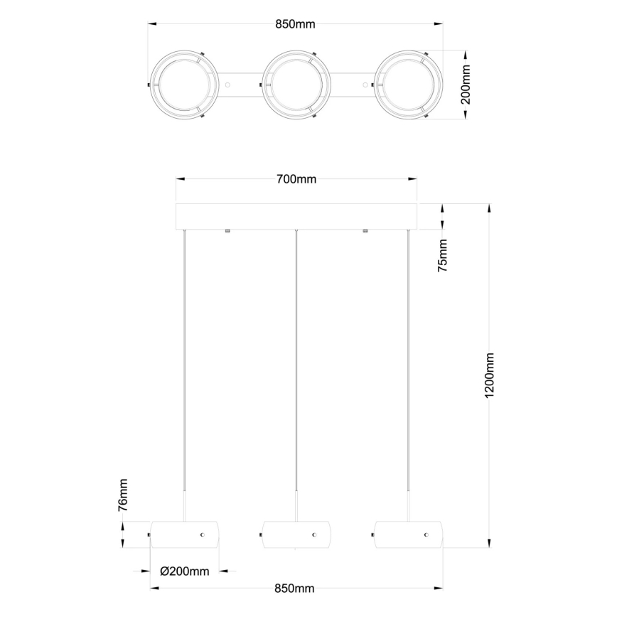 Globo - LED полилей на кабел LED/30W/230V 3000K