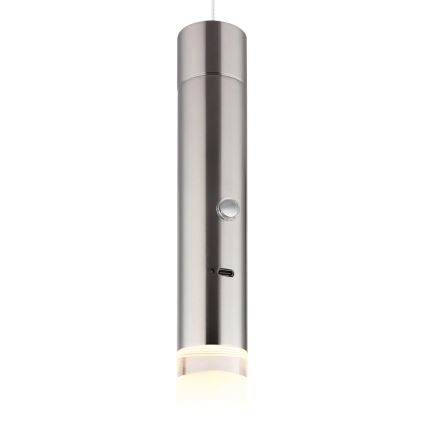 Globo - LED димируемо сензорно зареждаемо осветително тяло 2 в 1 LED/2W/230/5V матов хром