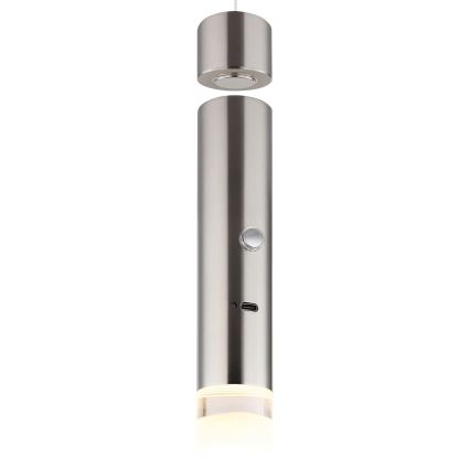 Globo - LED димируемо сензорно зареждаемо осветително тяло 2 в 1 LED/2W/230/5V матов хром