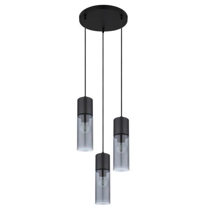 Globo - Пендел 3xE27/25W/230V Ø 30 см черен