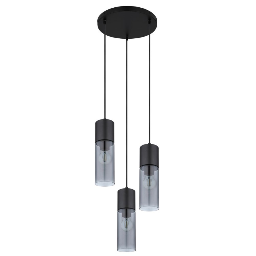 Globo - Пендел 3xE27/25W/230V Ø 30 см черен