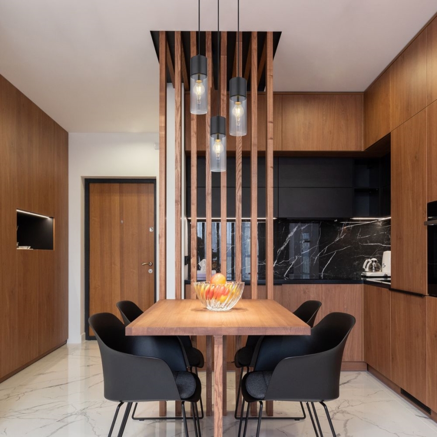 Globo - Пендел 3xE27/25W/230V Ø 30 см черен