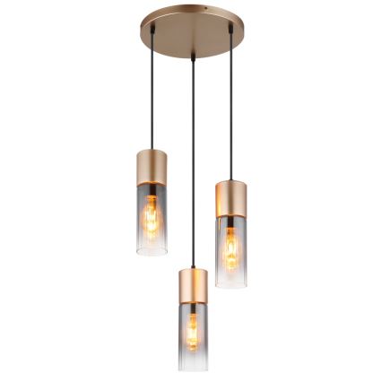 Globo - Пендел 3xE27/25W/230V бронзов Ø 34 см