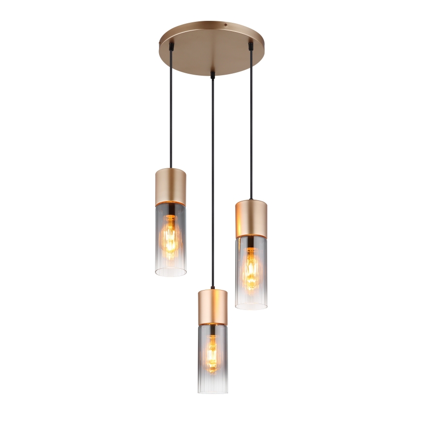 Globo - Пендел 3xE27/25W/230V бронзов Ø 34 см