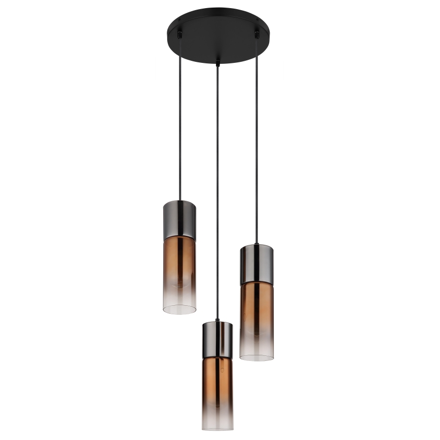 Globo - Пендел 3xE27/25W/230V черен/меден