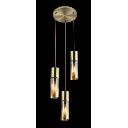 Globo - Пендел 3xE27/25W/230V Ø 30 см месинг