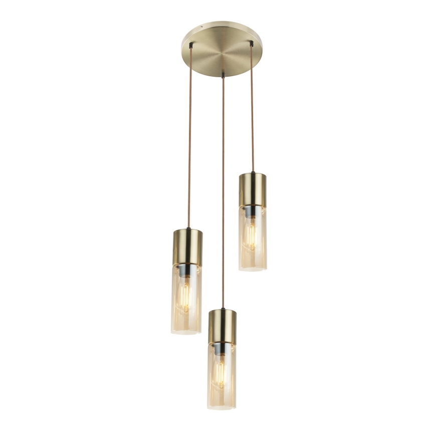 Globo - Пендел 3xE27/25W/230V Ø 30 см месинг