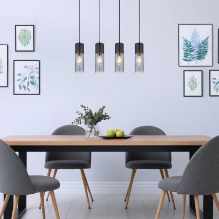 Globo - Пендел 4xE27/25W/230V черен