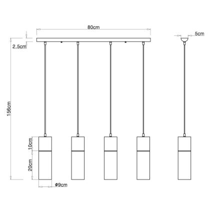 Globo - Пендел 4xE27/25W/230V черен