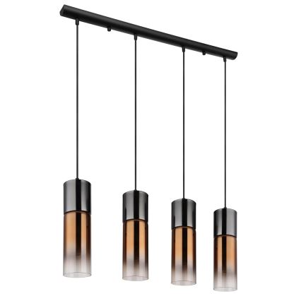 Globo - Пендел 4xE27/25W/230V черен/меден
