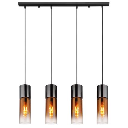Globo - Пендел 4xE27/25W/230V черен/меден