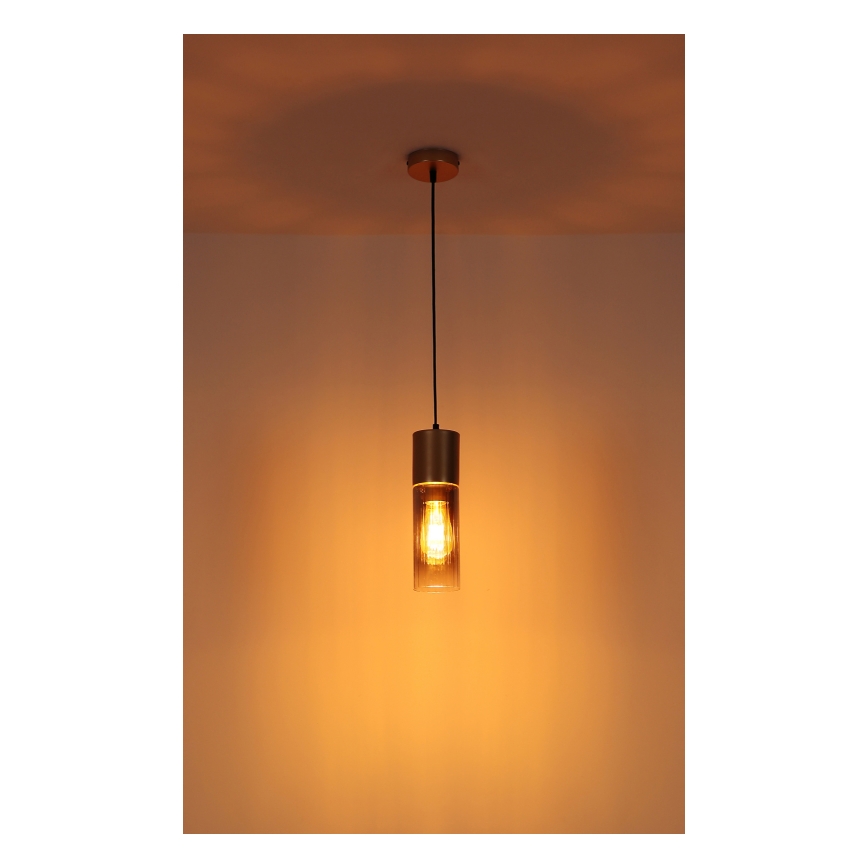 Globo - Полилей на кабел 1xE27/25W/230V бронзов Ø 10,5 см