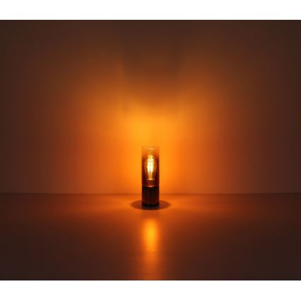 Globo - Сензорна настолна лампа 1xE27/25W/230V Ø 9 см черен/меден