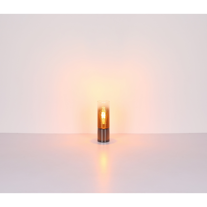 Globo - Сензорна настолна лампа 1xE27/25W/230V Ø 9 см черен/меден