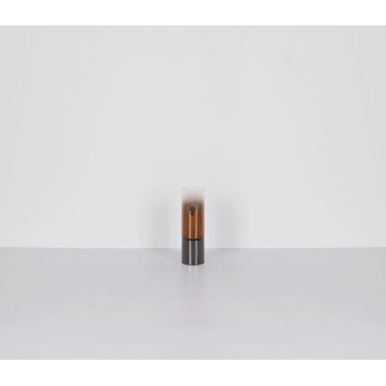 Globo - Сензорна настолна лампа 1xE27/25W/230V Ø 9 см черен/меден